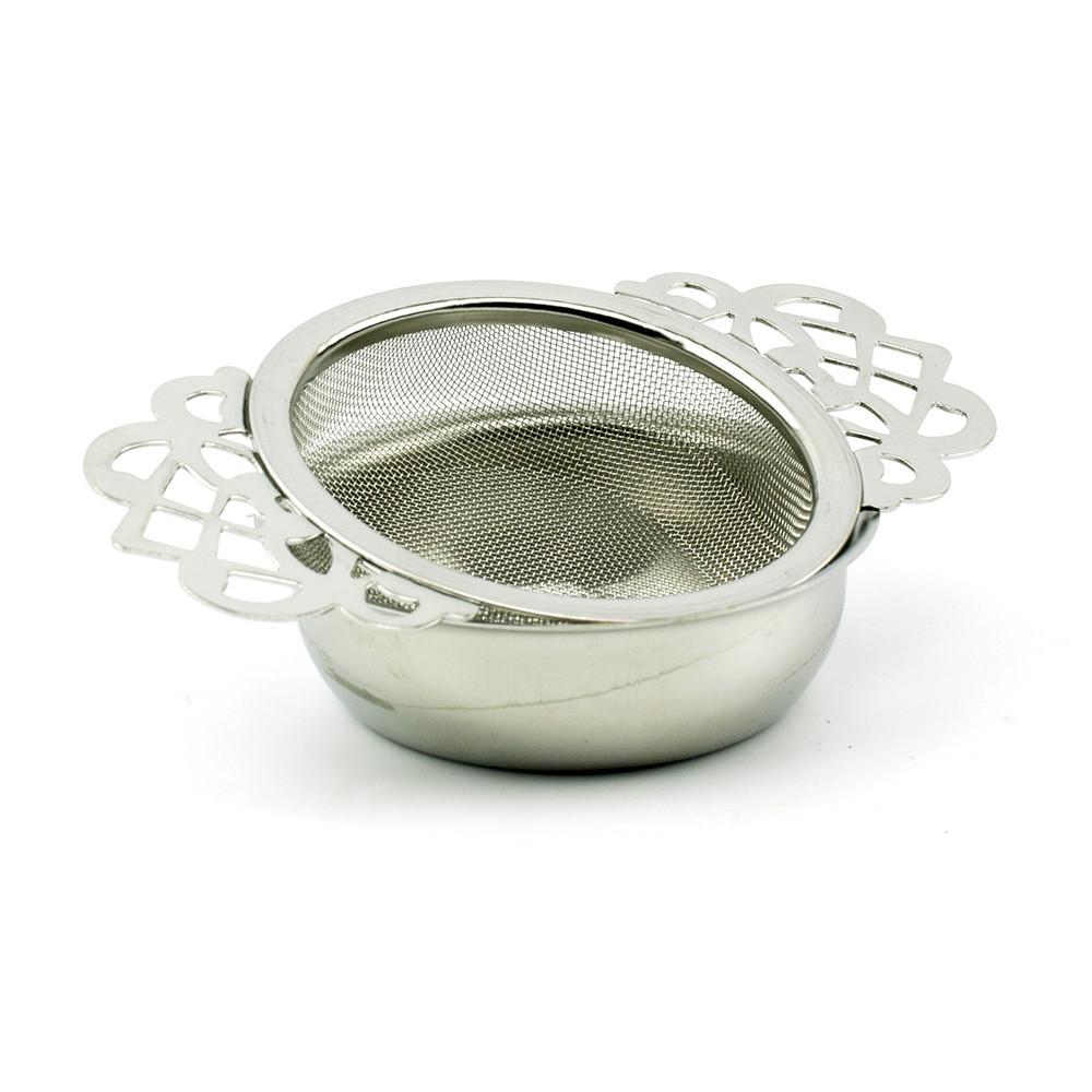 Tea Strainer With Drip Bowl Double Handled-Stainless Steel KitchenCraft Le'Xpr 
