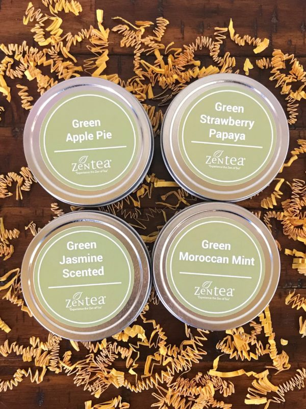 green tea flavored sampler gift basketset