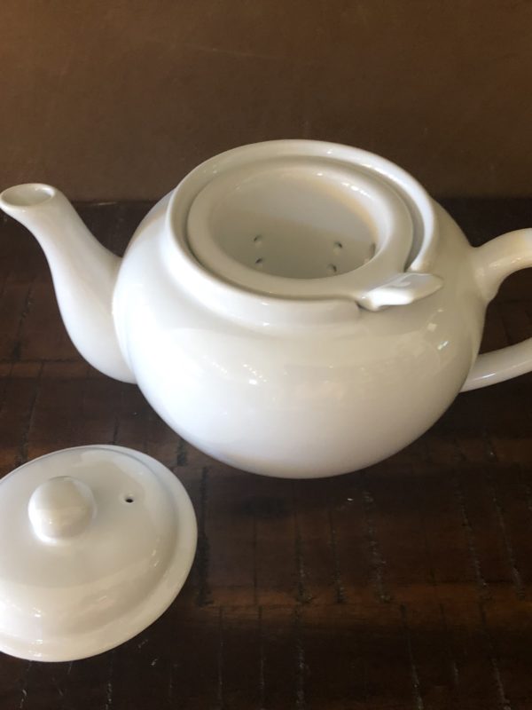 tea pot 20oz, white, ceramic